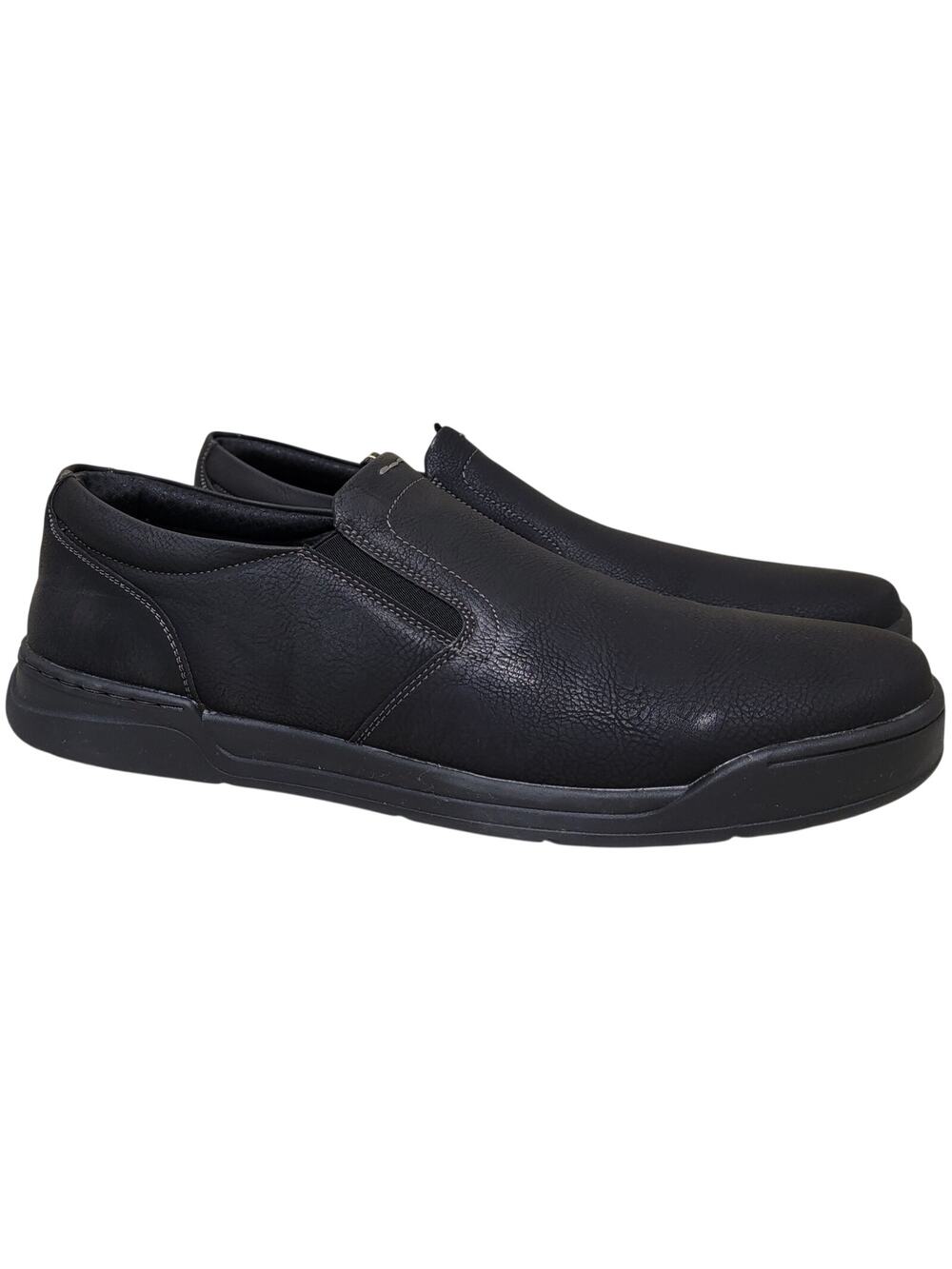 Nunn Bush Men Tour Work Plain Toe Slip On Loafers Size US 14M Black Smooth